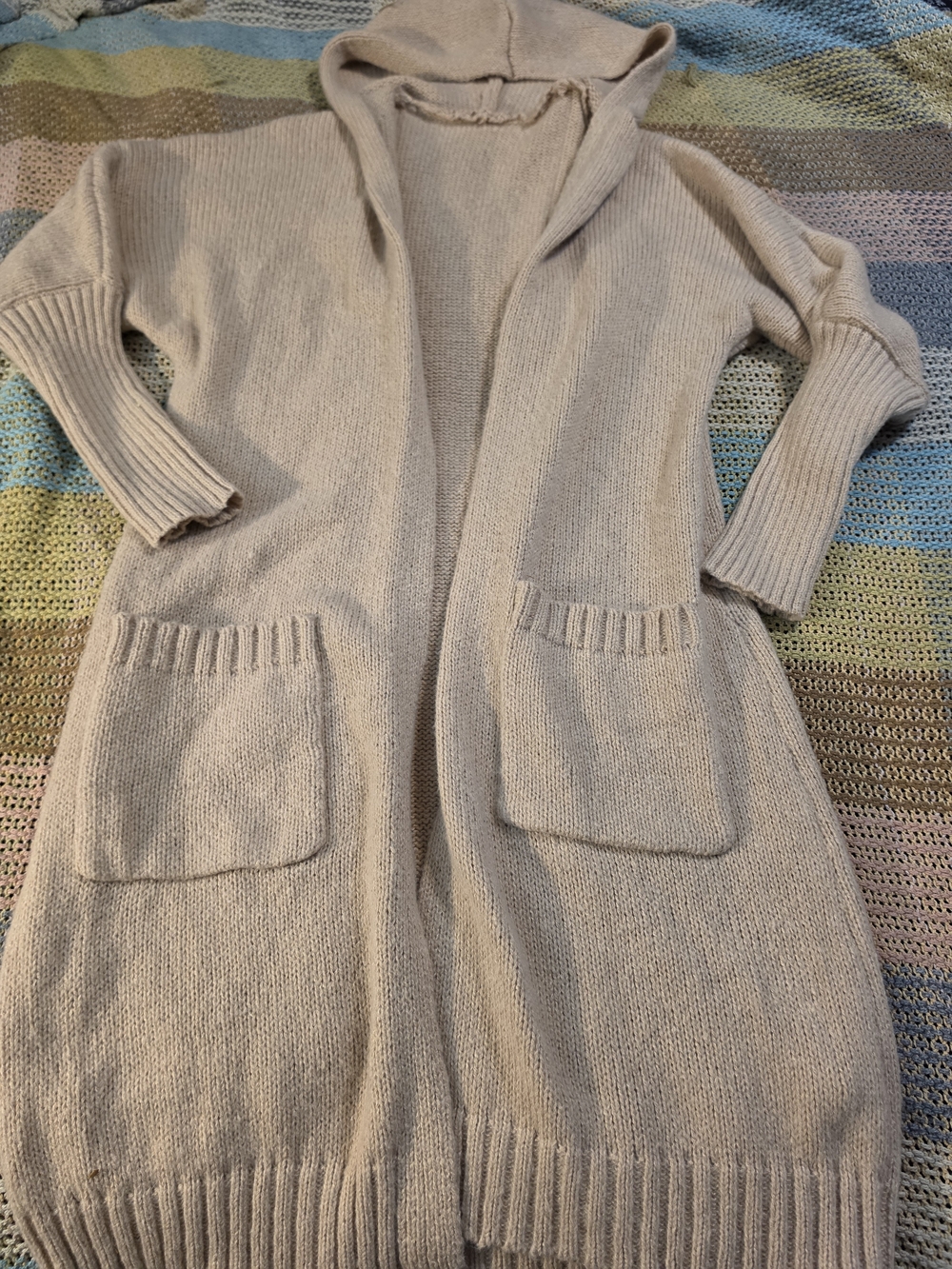 Cozy Hooded Open-Front Women's Sweater Cardigan - Cream